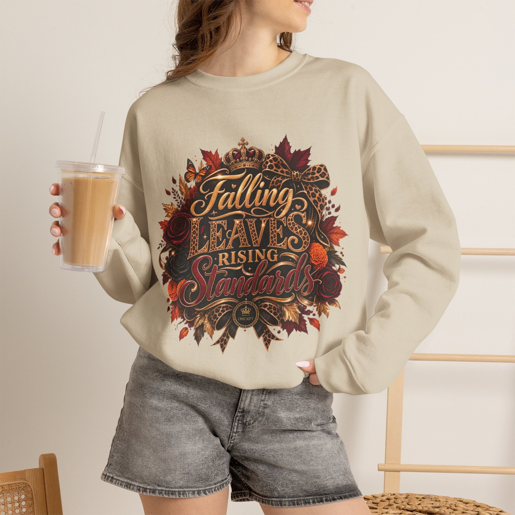 Falling Leaves, Rising Standards | Crewneck Sweatshirt