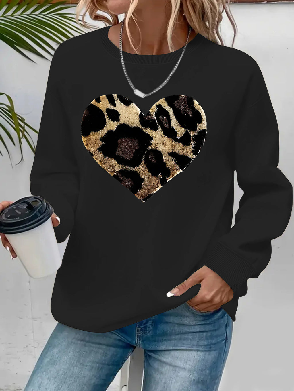 Printed Fleece Long-Sleeve Sweatshirt