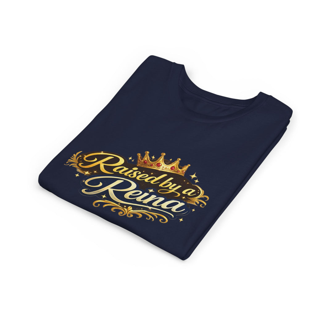 Youth Tee — "Raised by a Reina" Crowned Princess Shirt