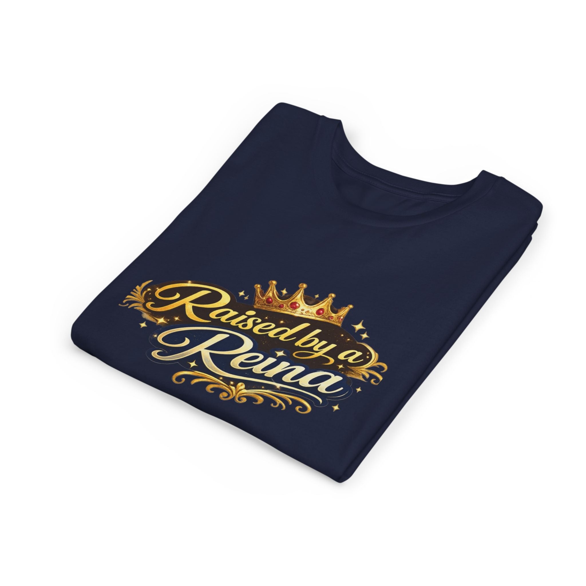 Youth Tee — "Raised by a Reina" Crowned Princess Shirt