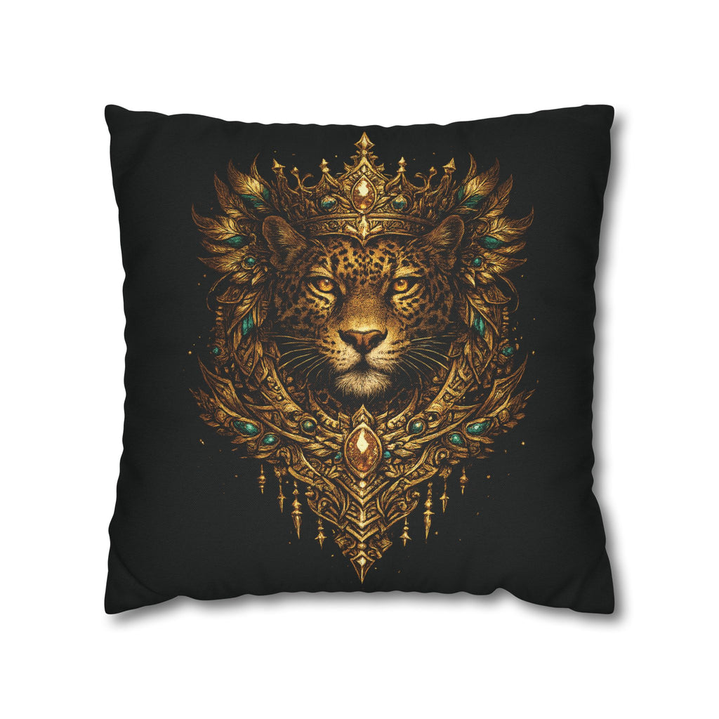 Golden Crowned Jaguar Decorative Pillow case