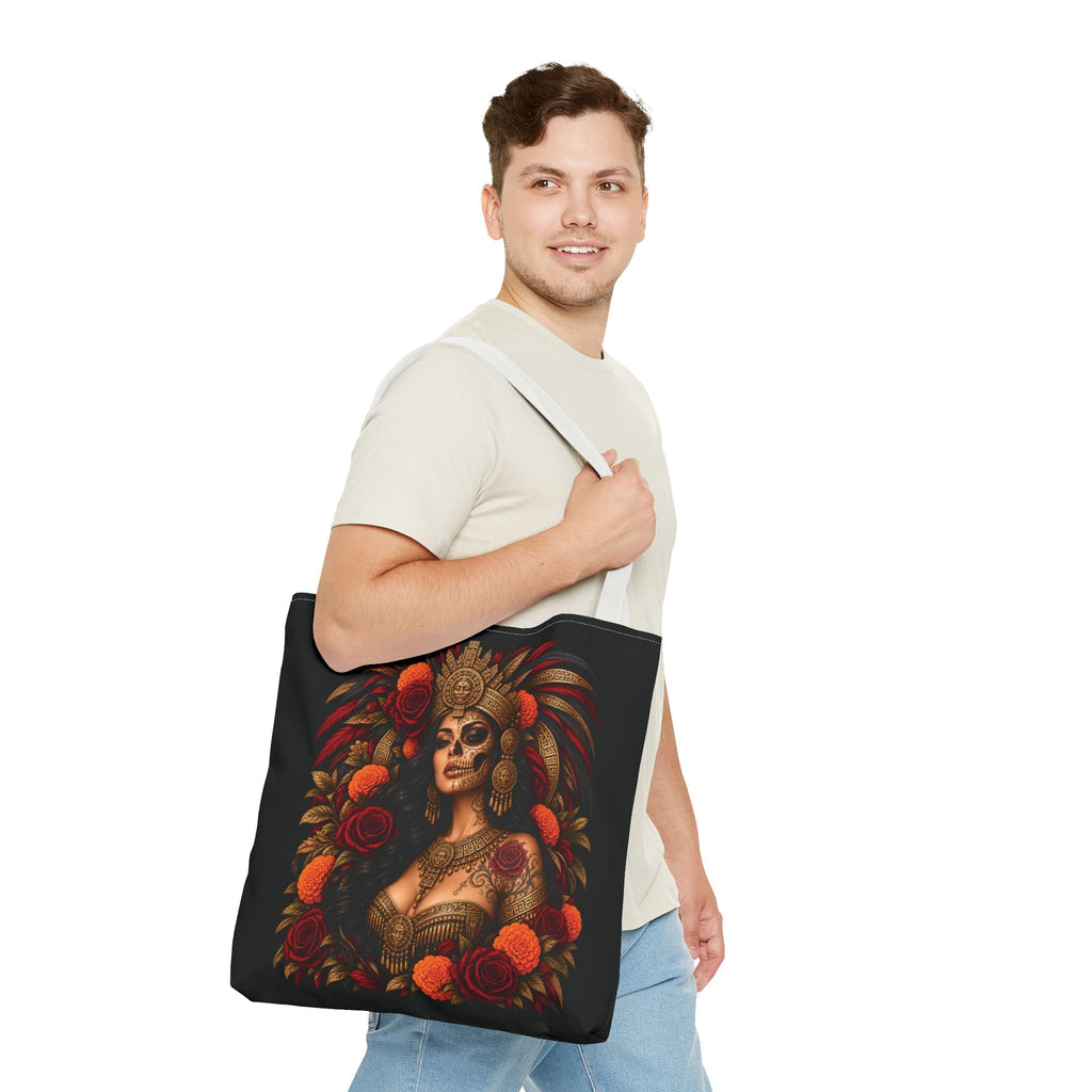 Reina Azteca: Entre Rosas y Cempasúchil | Chicaify Originals | Tote Bag