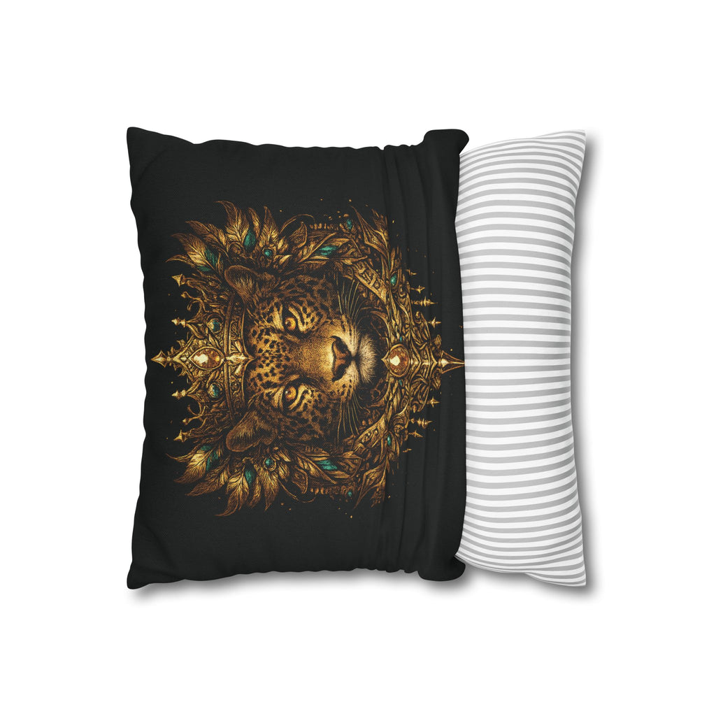 Golden Crowned Jaguar Decorative Pillow case