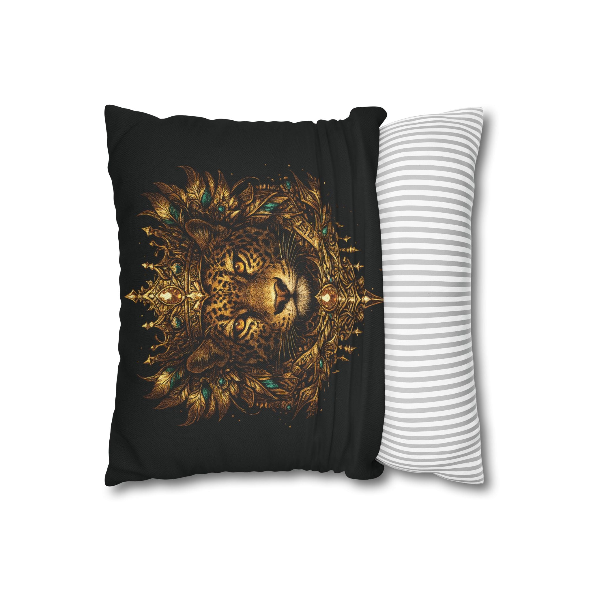 Golden Crowned Jaguar Decorative Pillow case