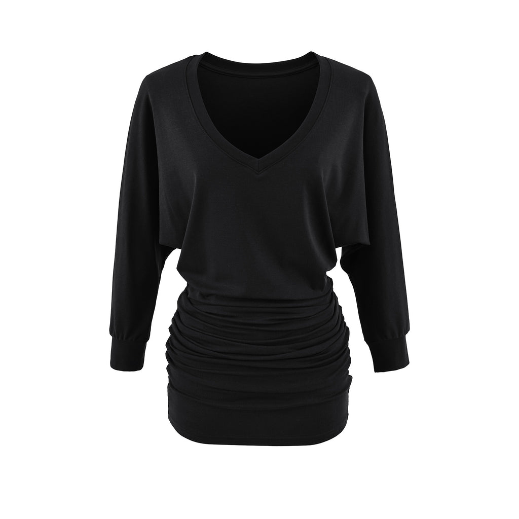Color-Block High-Neck Knit Midi Dress