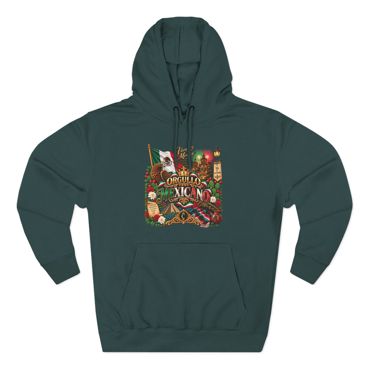 Orgullo Mexicano — Mexican Independence Day Edition | Three-Panel Fleece Hoodie