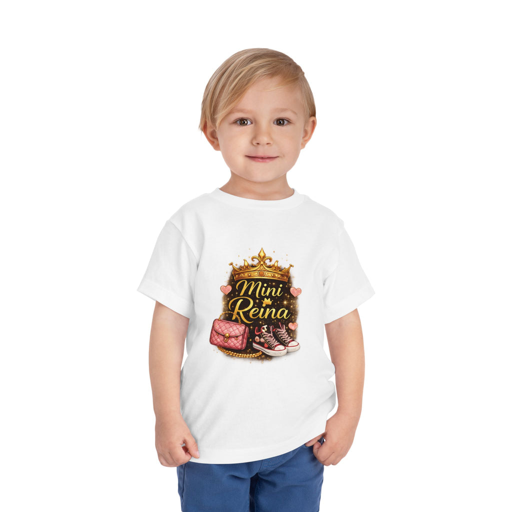 Toddler Tee — "Mini Reina" Crown Design | Crown, Pink Sneakers & Purse Graphic