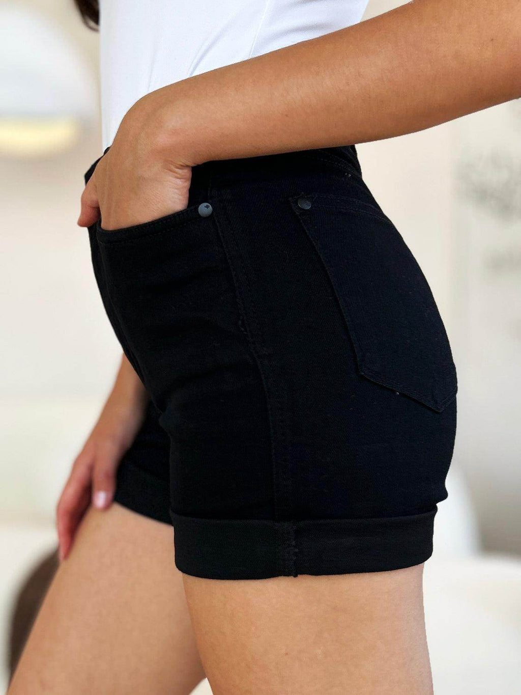 Judy Blue Full Size High Waist Tummy Control Cuffed Shorts
