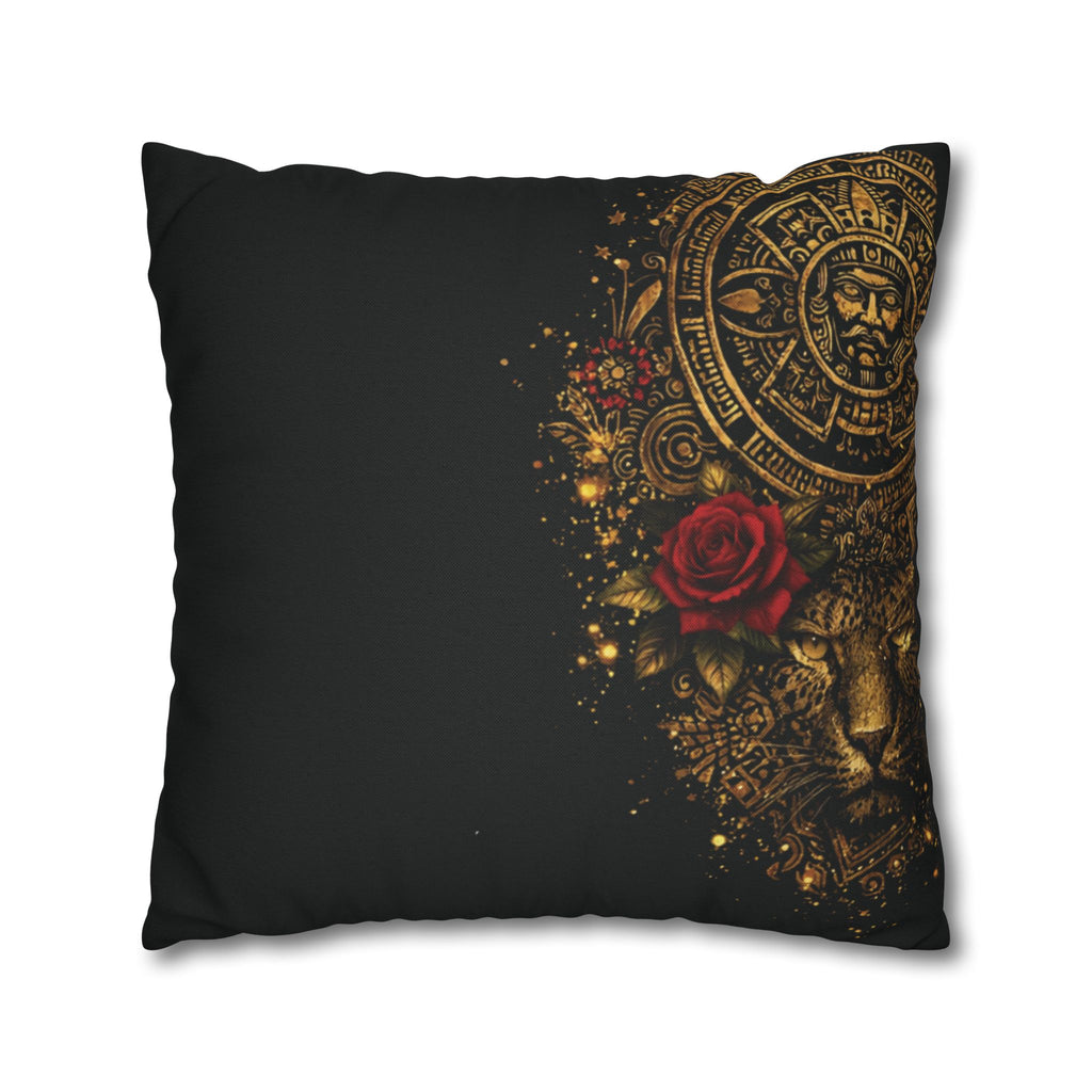 Reina Azteca Pillowcase — Rose Decorative Throw Pillow
