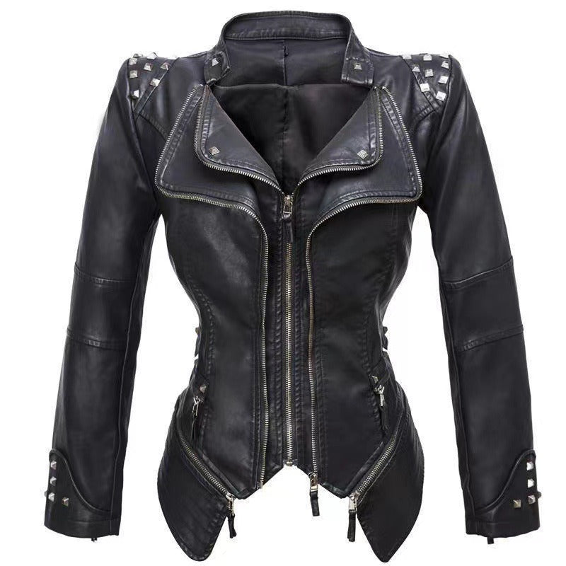 Studded Slim-Fit Moto Jacket
