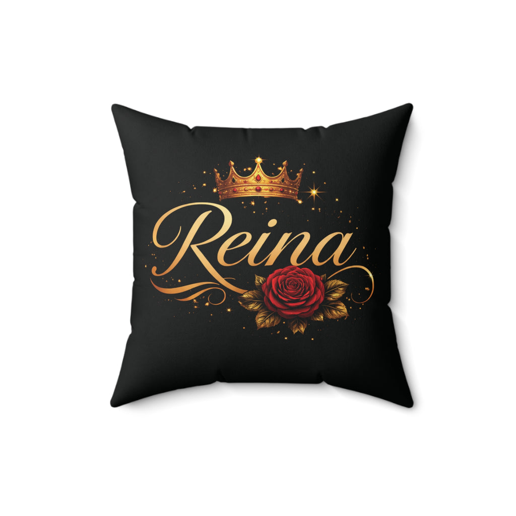 Reina Decorative Pillow — Crown & Rose Accent Throw Pillow