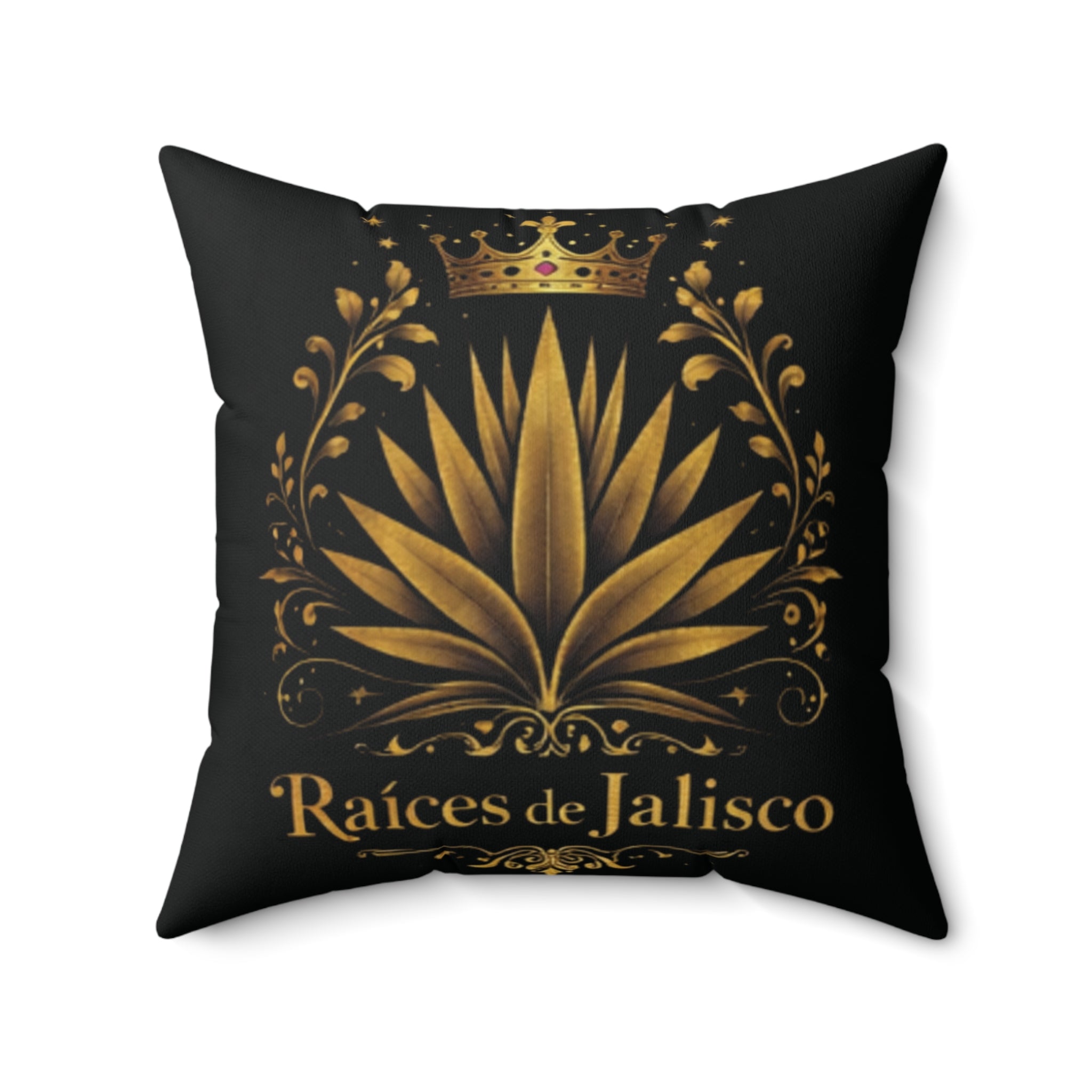 Square Pillow — Raices de Jalisco Gold Agave Design