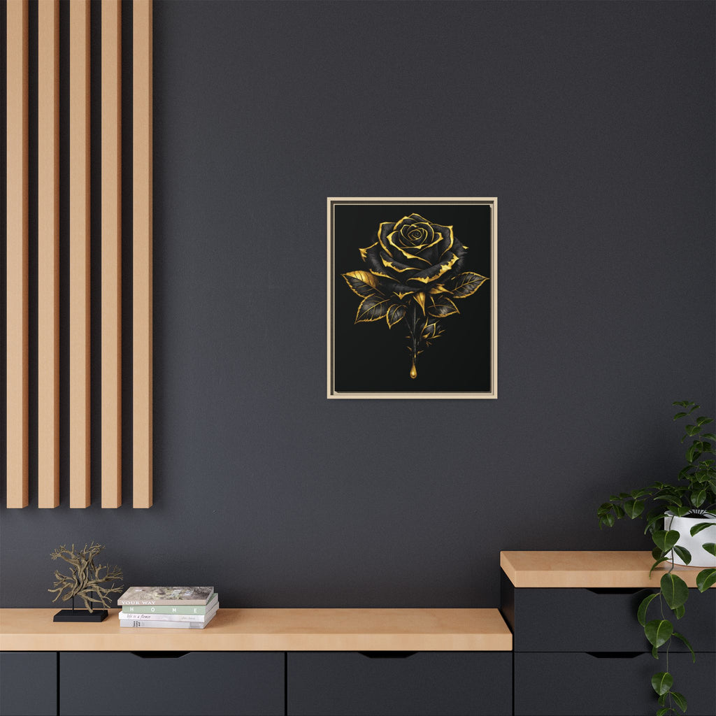 “Bloom Into Power – Gold Rose Canvas” Matte Canvas Wall Art