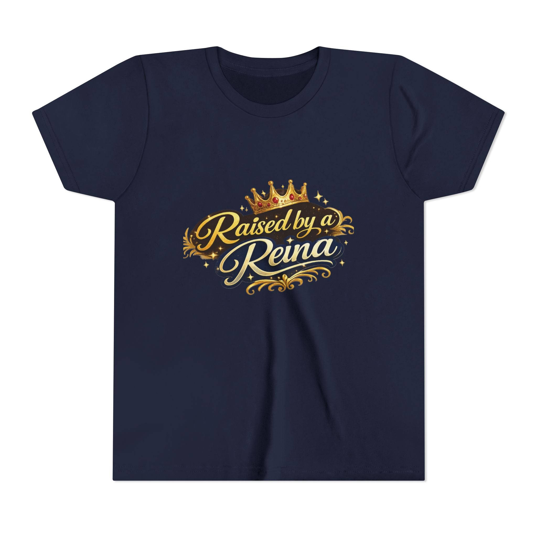 Youth Tee — "Raised by a Reina" Crowned Princess Shirt