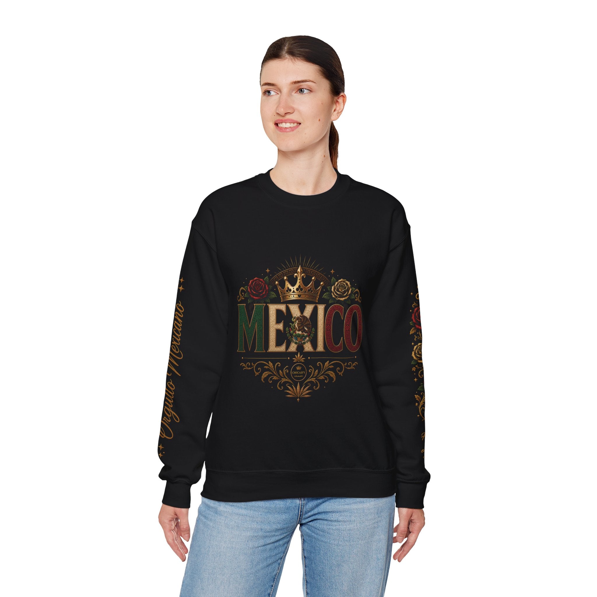 Orgullo Mexicano Crewneck Sweatshirt - Viva México Graphic Pullover