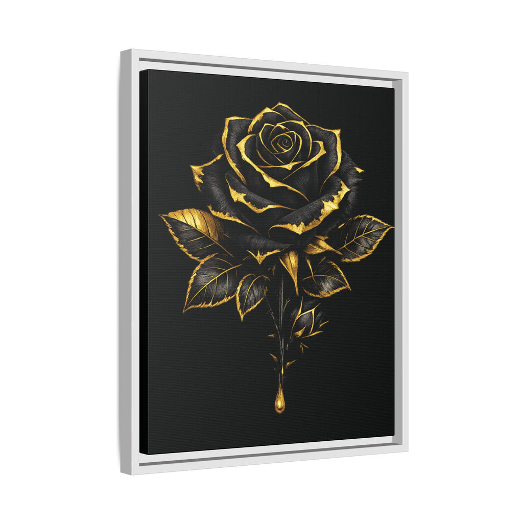 “Bloom Into Power – Gold Rose Canvas” Matte Canvas Wall Art
