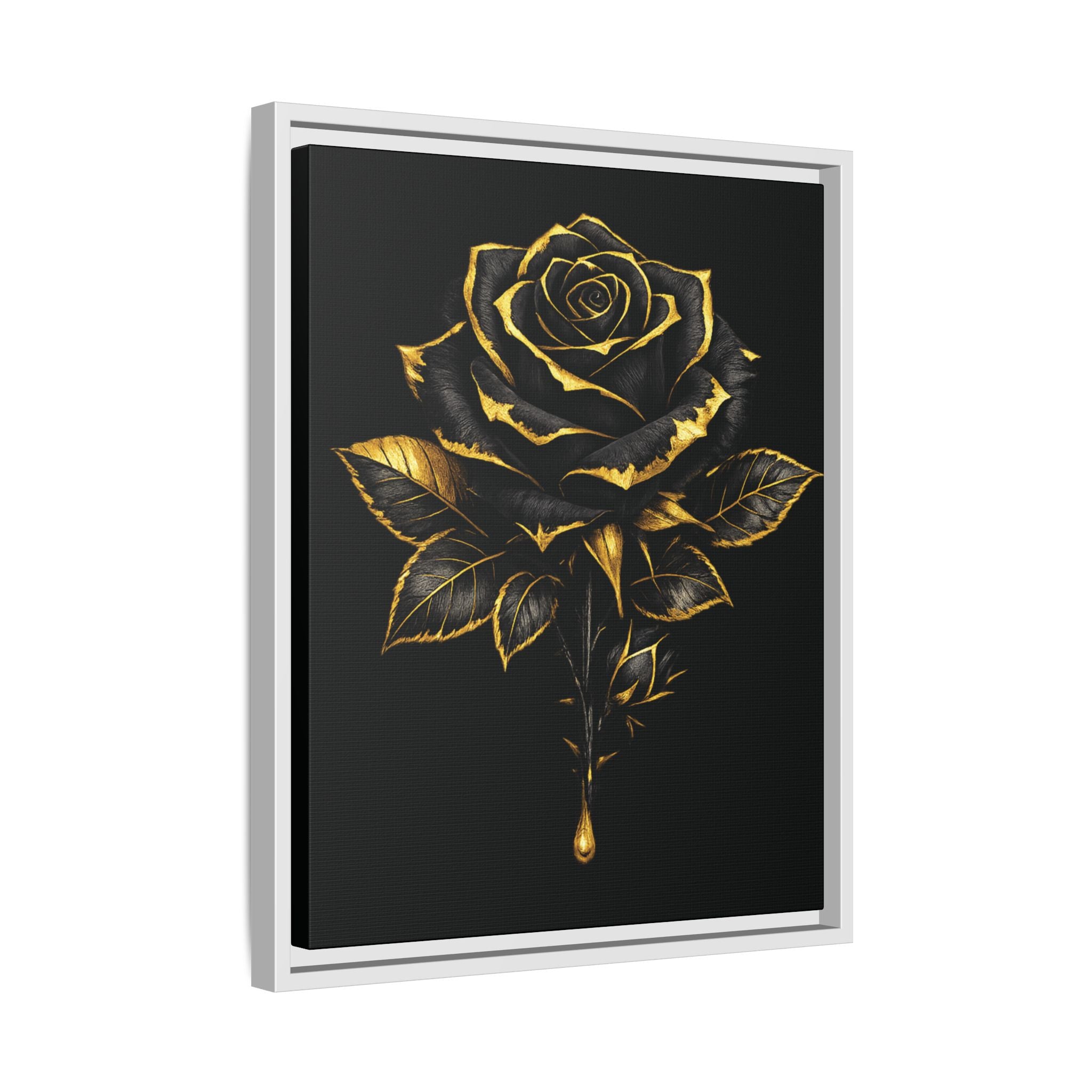 “Bloom Into Power – Gold Rose Canvas” Matte Canvas Wall Art
