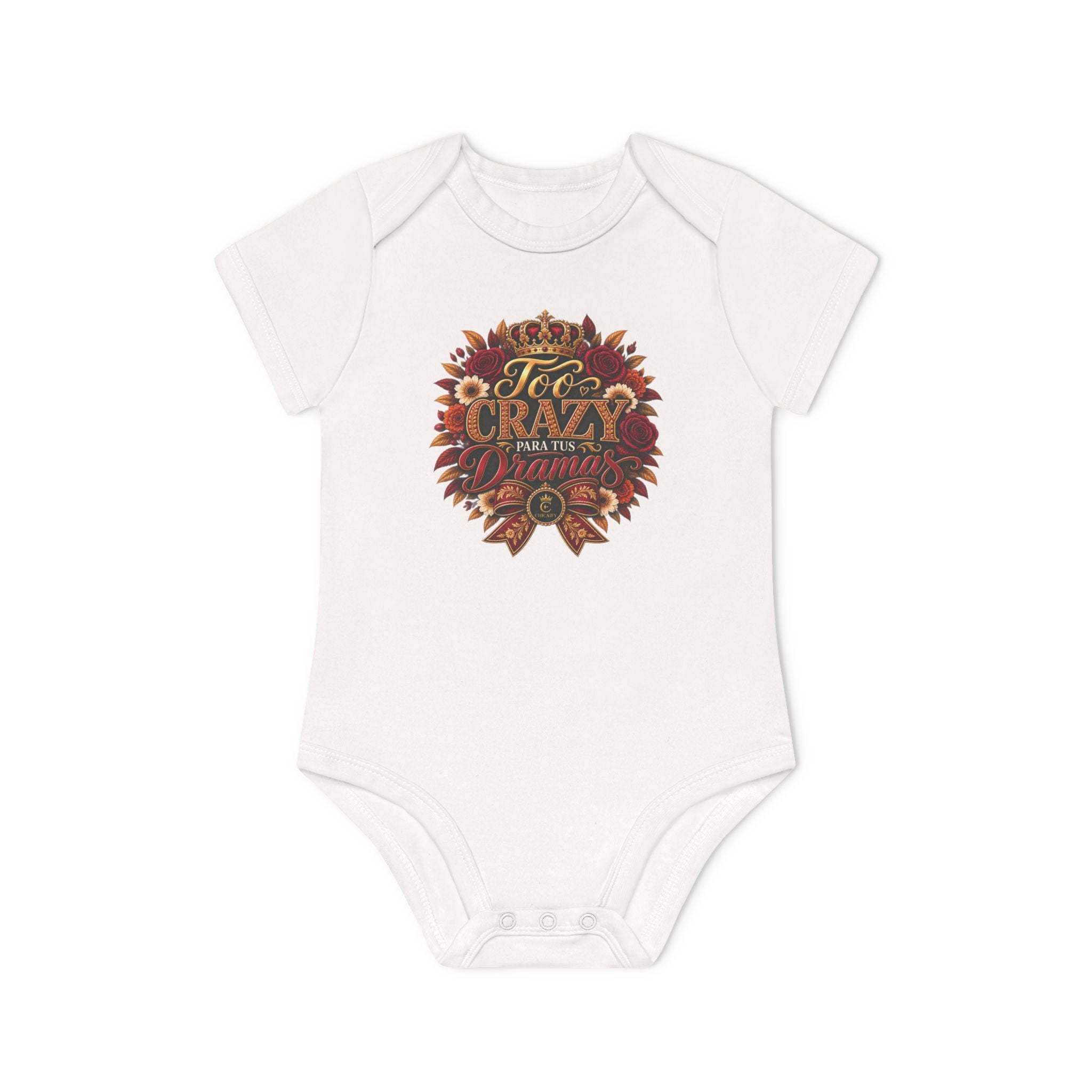 Too Crazy Para Tus Dramas – Charro-Inspired Edition | Baby Organic Short Sleeve Bodysuit
