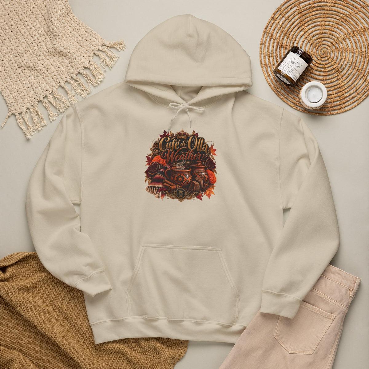 Café de Olla Weather Sweatshirt | Mexican Fall | Chicaify Heavy Blend™ Hooded Sweatshirt
