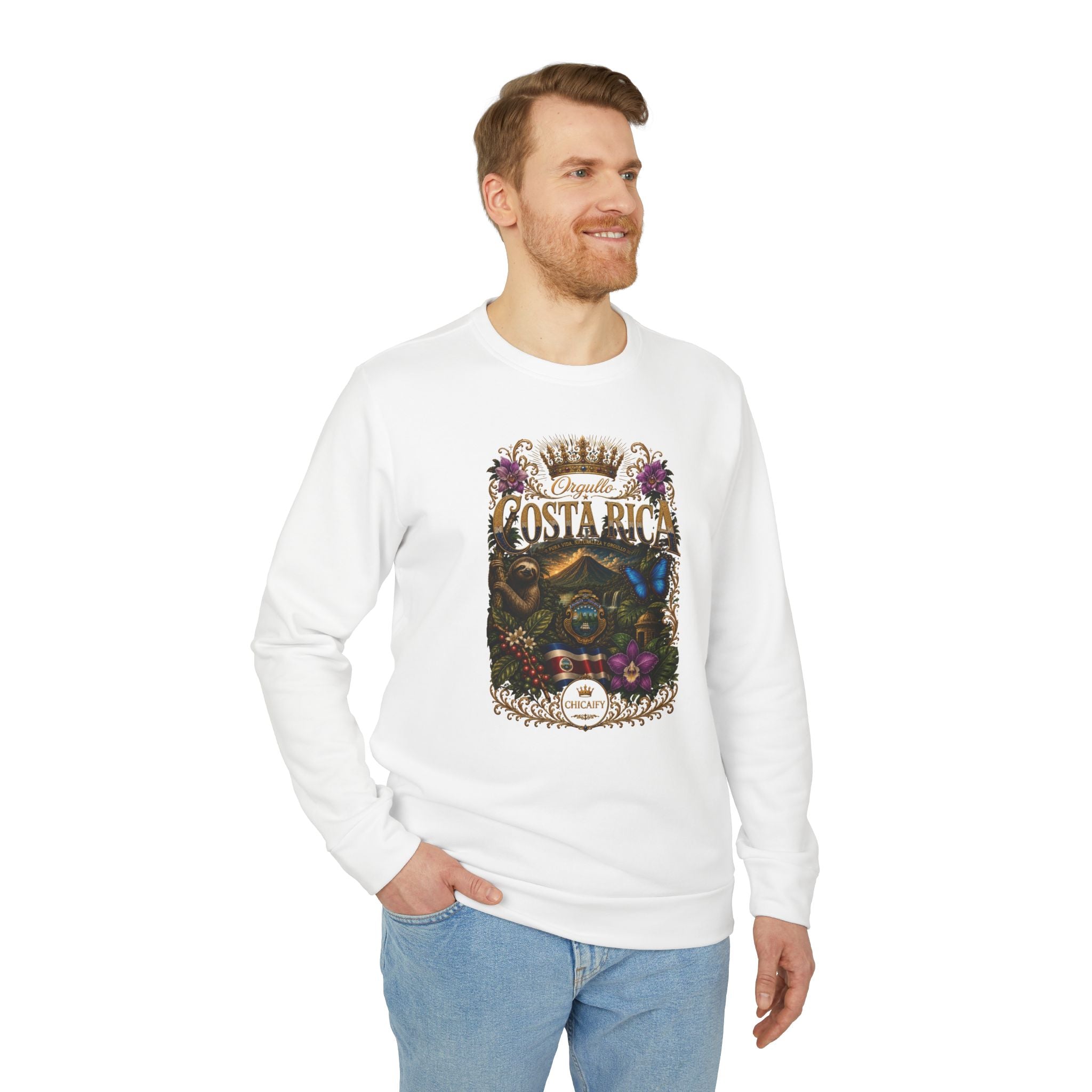 Pura Vida Eterna | Costa Rica Heritage adidas Fleece Crewneck Sweatshirt