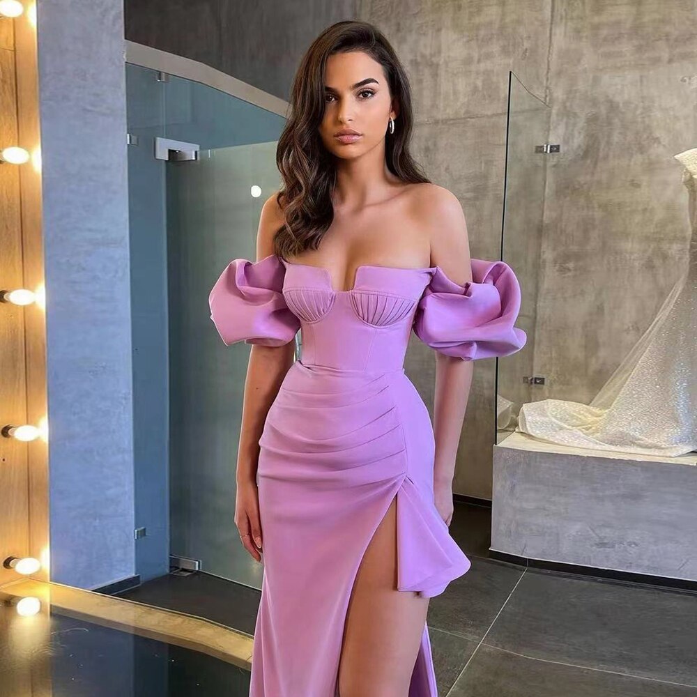 Strapless High-Slit Bandage Maxi Dress