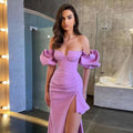 Strapless High-Slit Bandage Maxi Dress