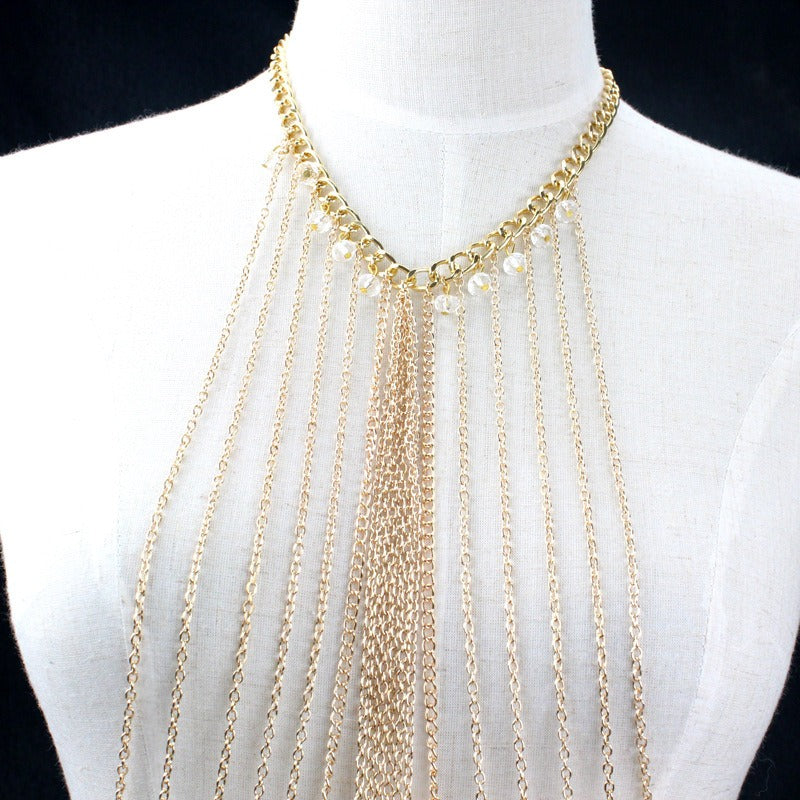 Crystal Tassel Body Necklace