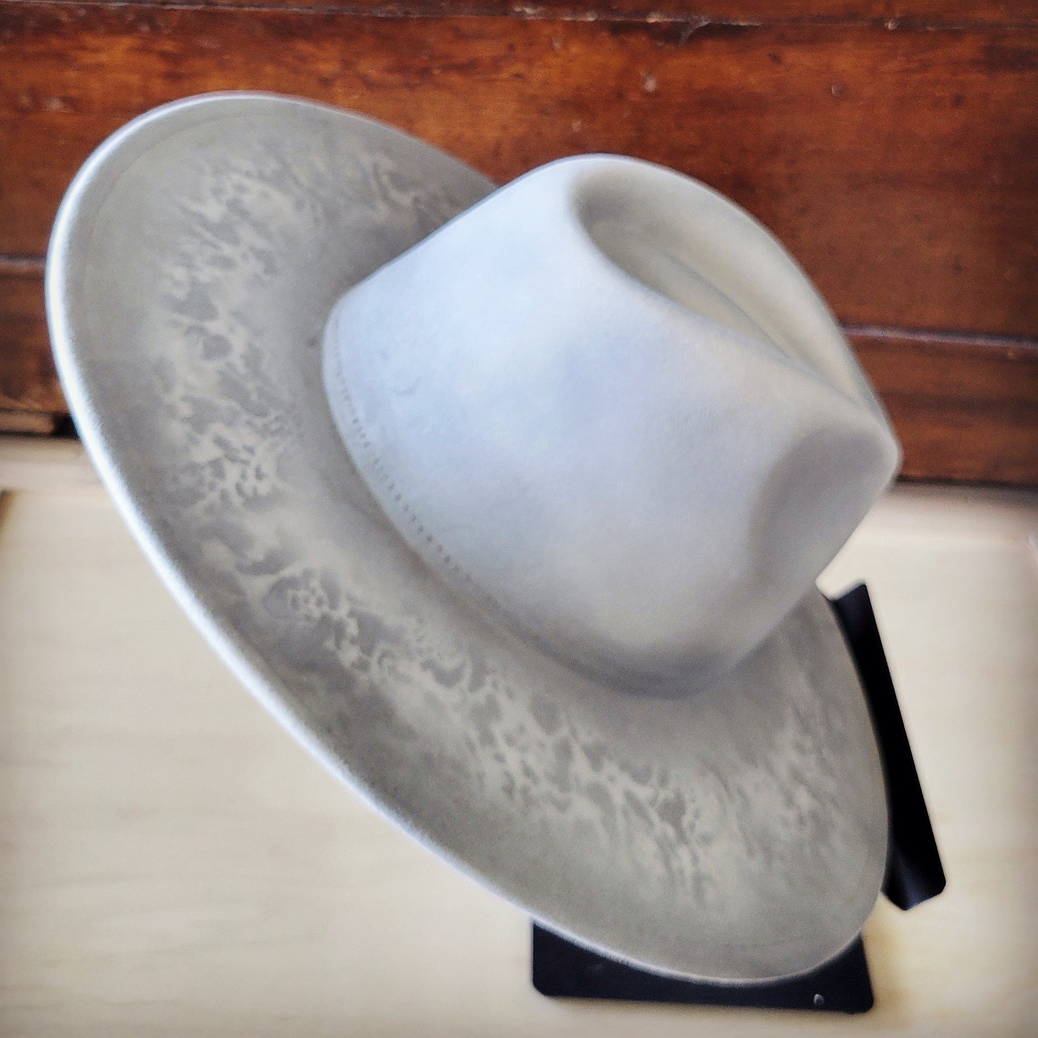 Hand-Painted Python Boho Western Cowgirl Hat Only- Silver 987a