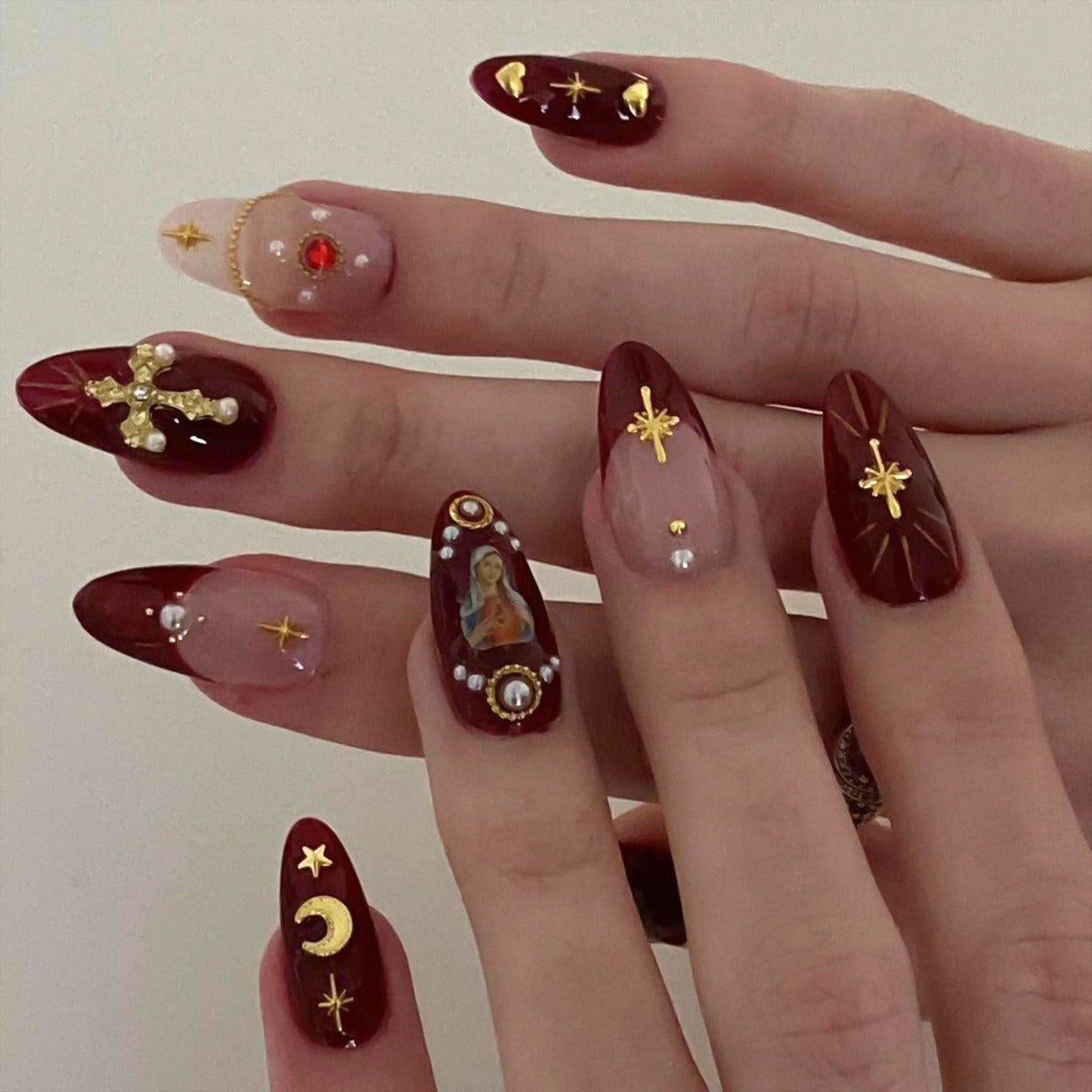 Crystal Cross Press-On Nail Set