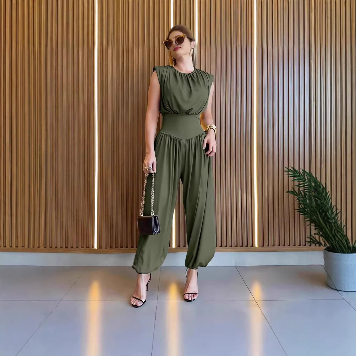 Printed Wide-Leg Jumpsuit