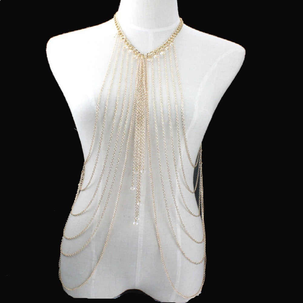 Crystal Tassel Body Necklace
