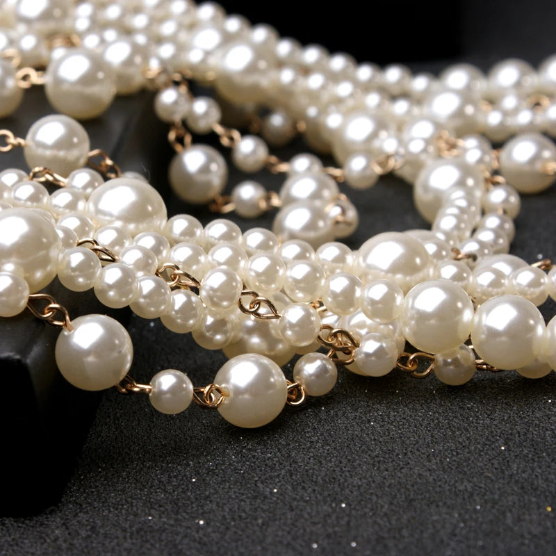 Layered Pearl Statement Necklace