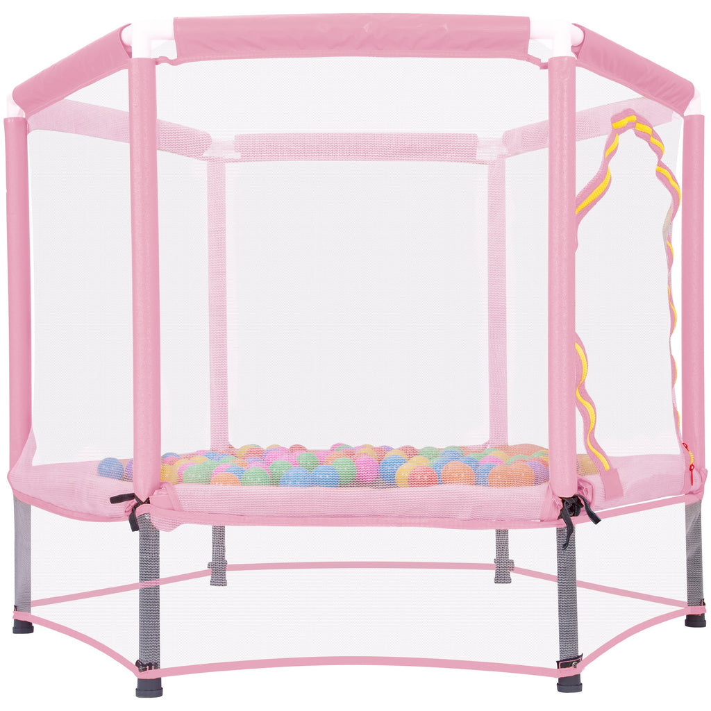 55-Inch Kids' Trampoline with Safety Enclosure | Pink