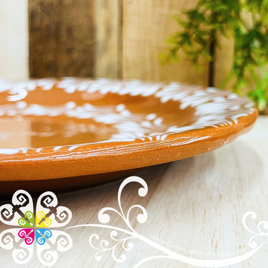 Natural with White Espiga Serving Tray - Clay Plate