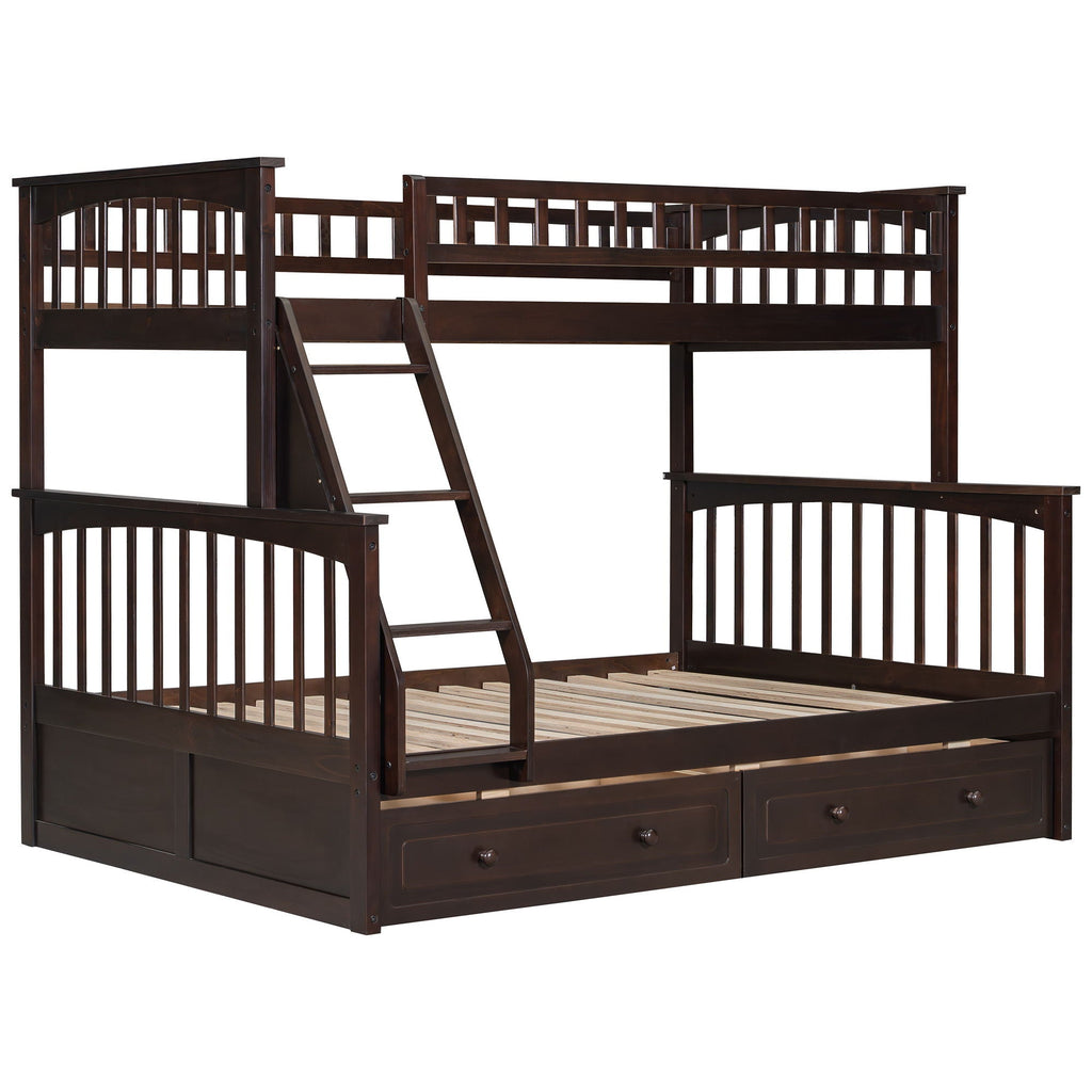Convertible Storage Bunk Bed with Drawers - Twin Over Full