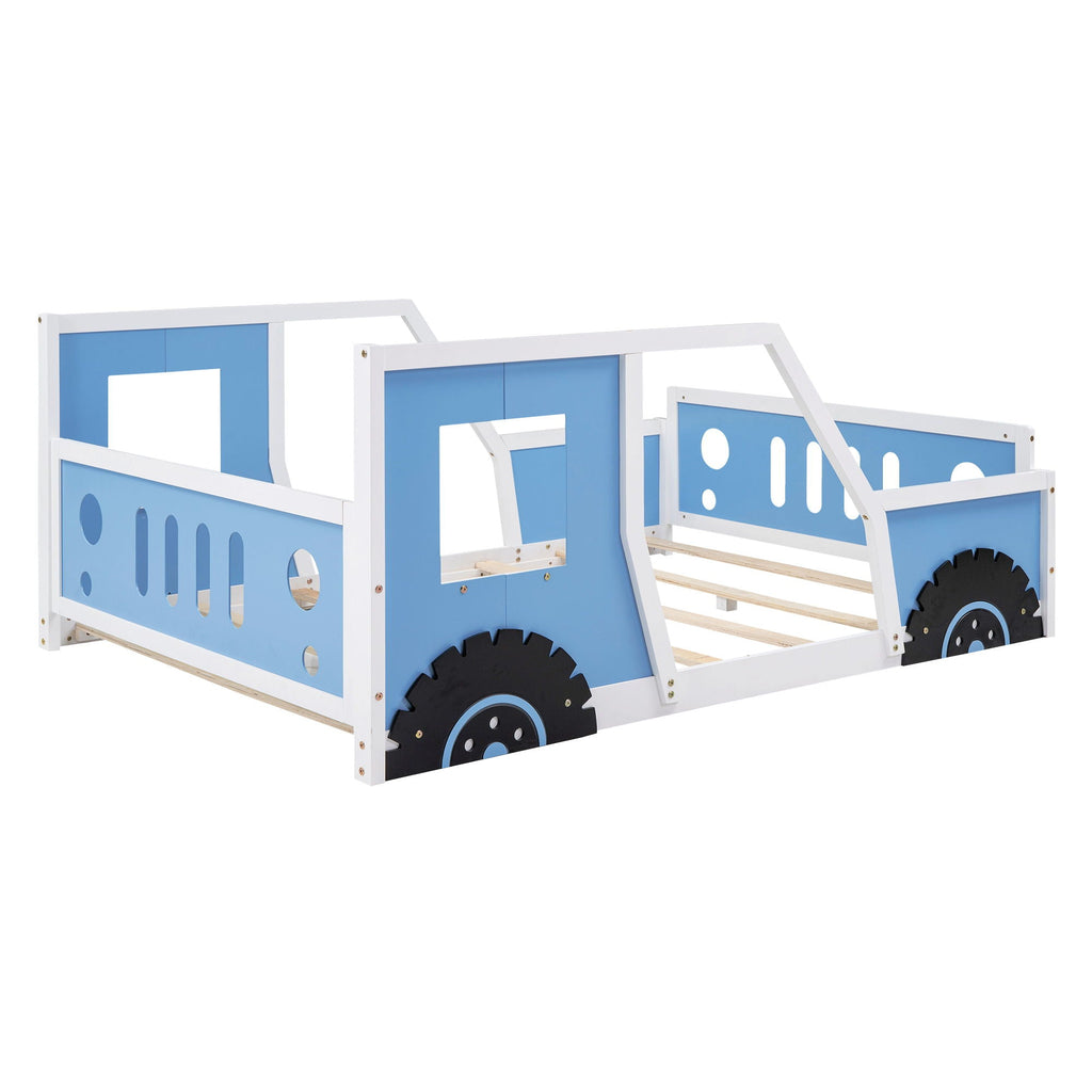 Classic Car Shaped Platform Bed with Wheels - Twin or Full Size
