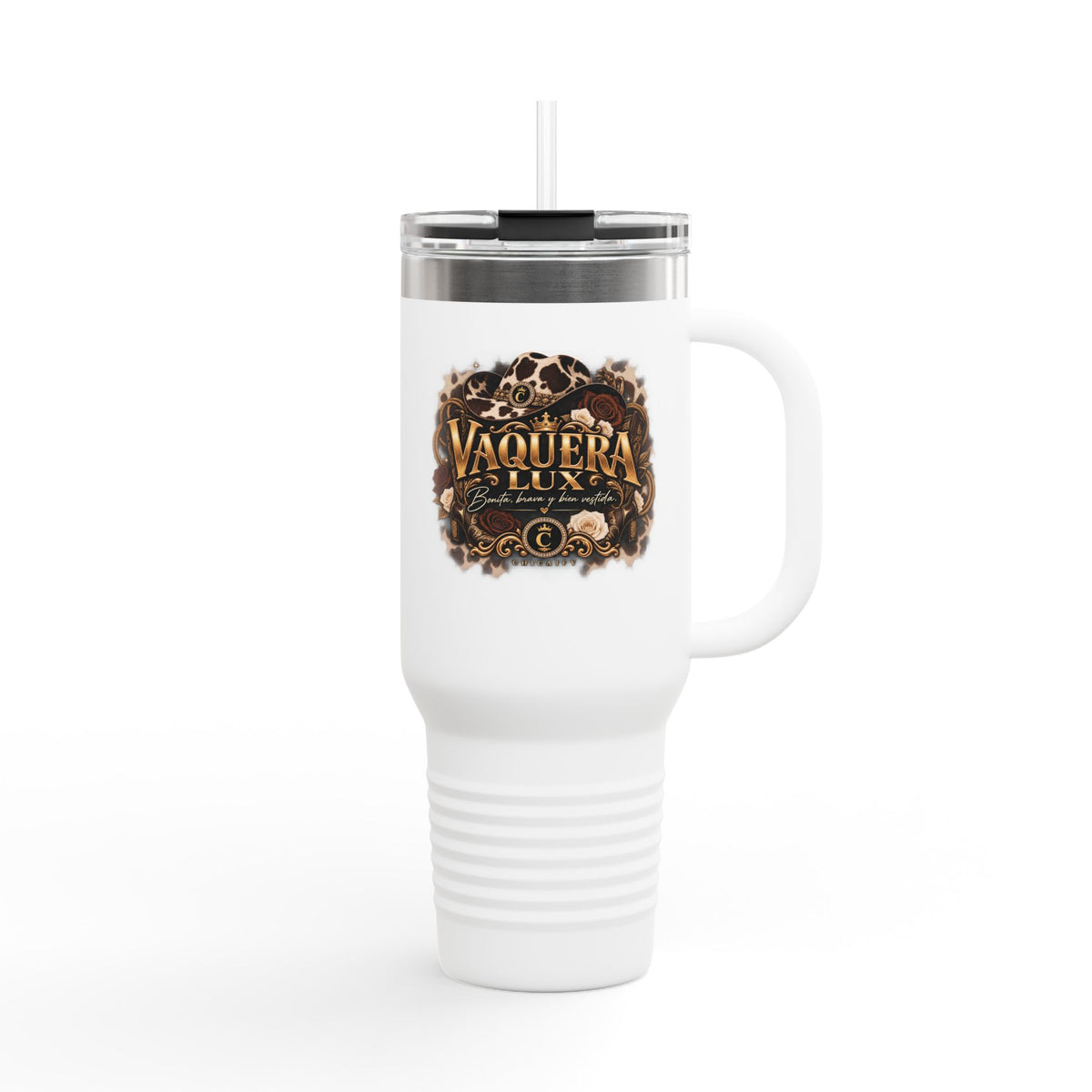 IVaquera Lux – Bonita, Brava y Bien Vestida | nsulated Travel Mug, 40oz