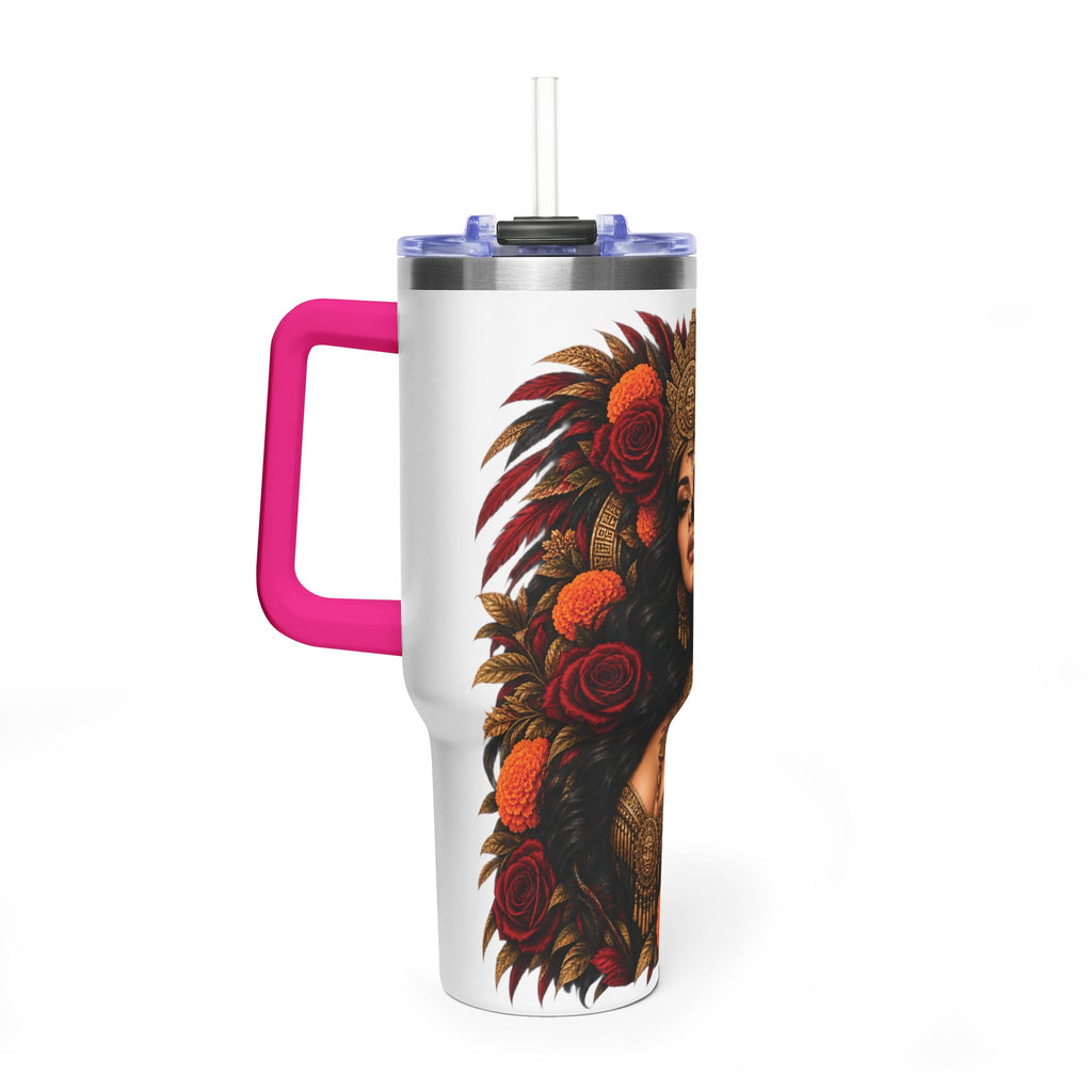 Reina Azteca: Entre Rosas y Cempasúchil | Vacuum Thermal Tumbler, 40oz