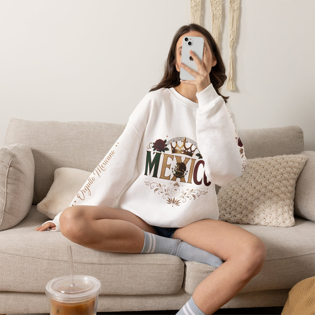 Orgullo Mexicano Crewneck Sweatshirt - Viva México Graphic Pullover