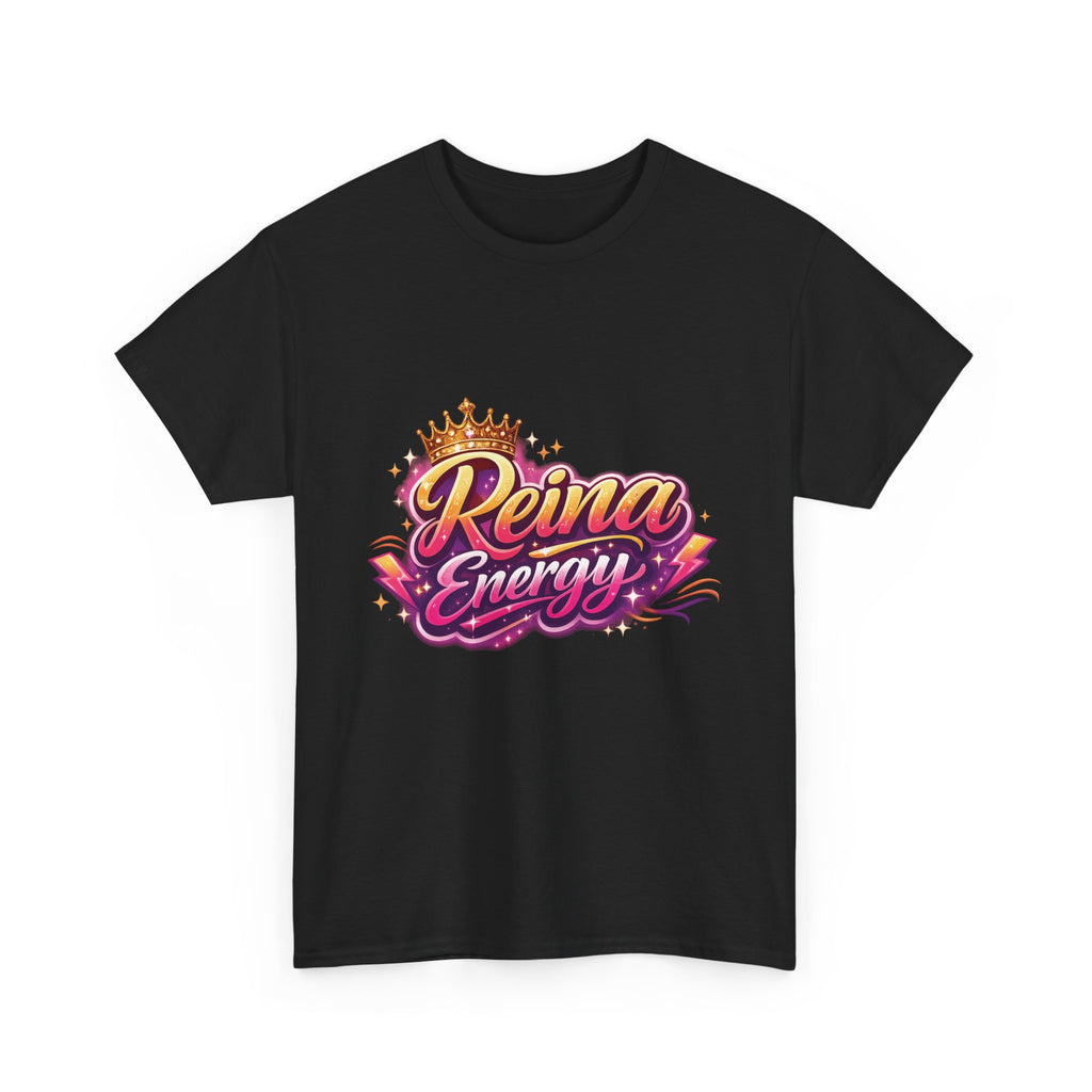Reina Energy Tee | Crown Script Logo, Vibrant Retro Colors