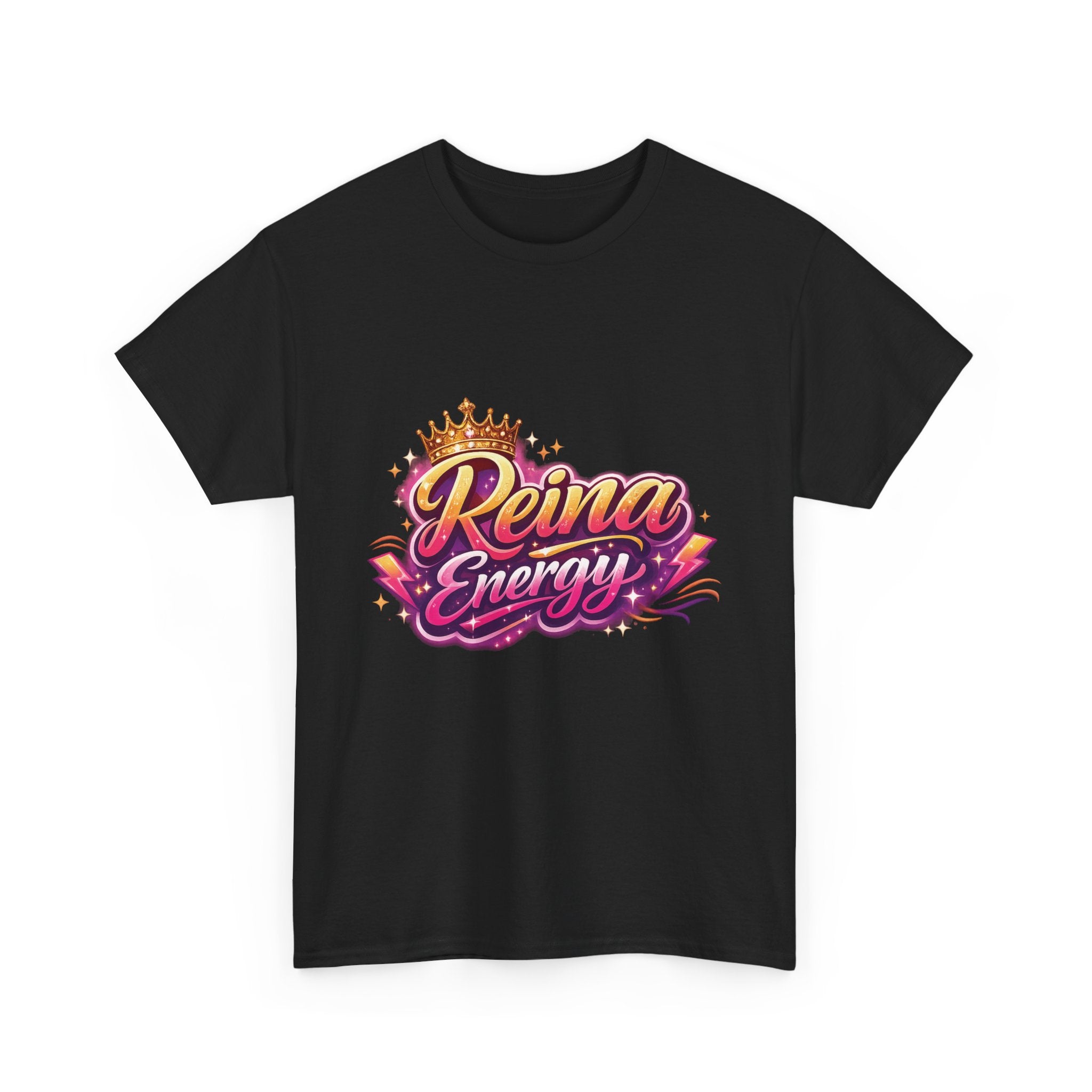 Reina Energy Tee | Crown Script Logo, Vibrant Retro Colors