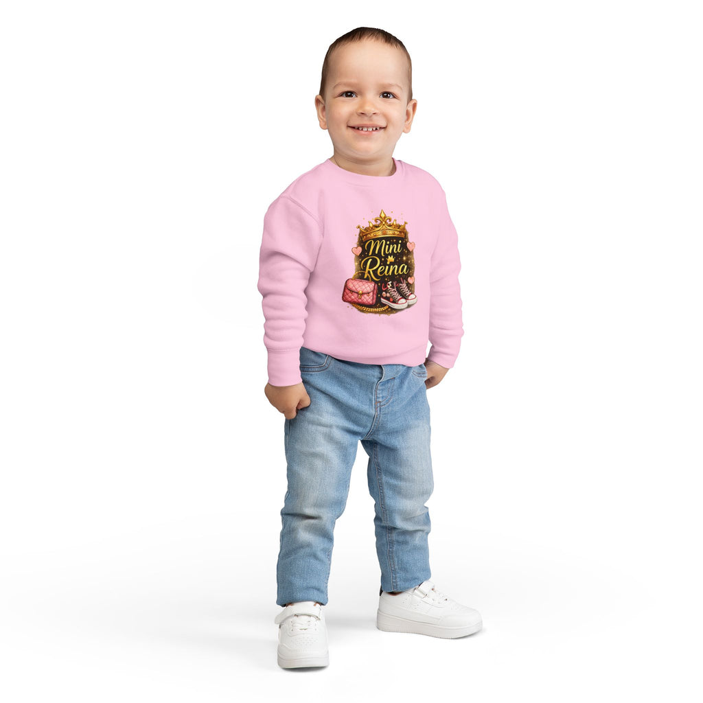 Mini Reina Toddler Sweatshirt — Cute Crown, Sneakers & Purse Kids Pullover