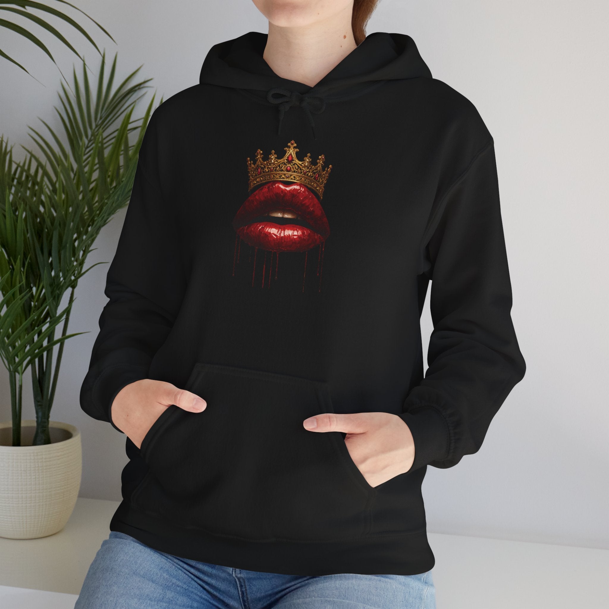 Crowned Lips Graphic Hooded Sweatshirt