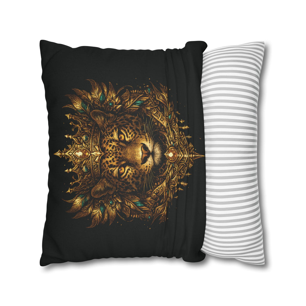 Golden Crowned Jaguar Decorative Pillow case