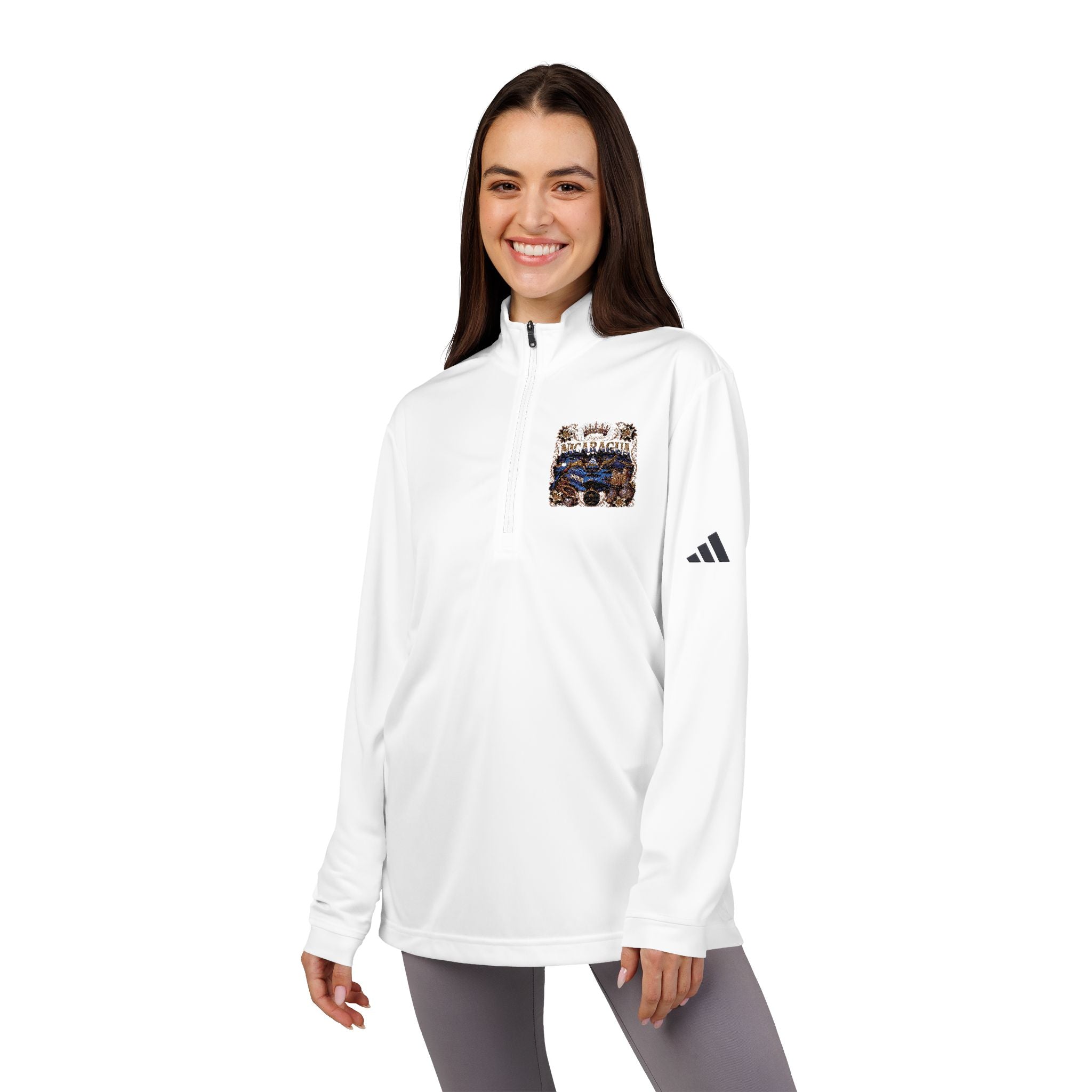 Raíces Unidas — Orgullo Nicaragua adidas® Quarter-Zip Pullover (Embroidery)