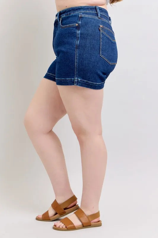 Judy Blue Size Small to 3XL High Waist Tummy Control Denim Shorts