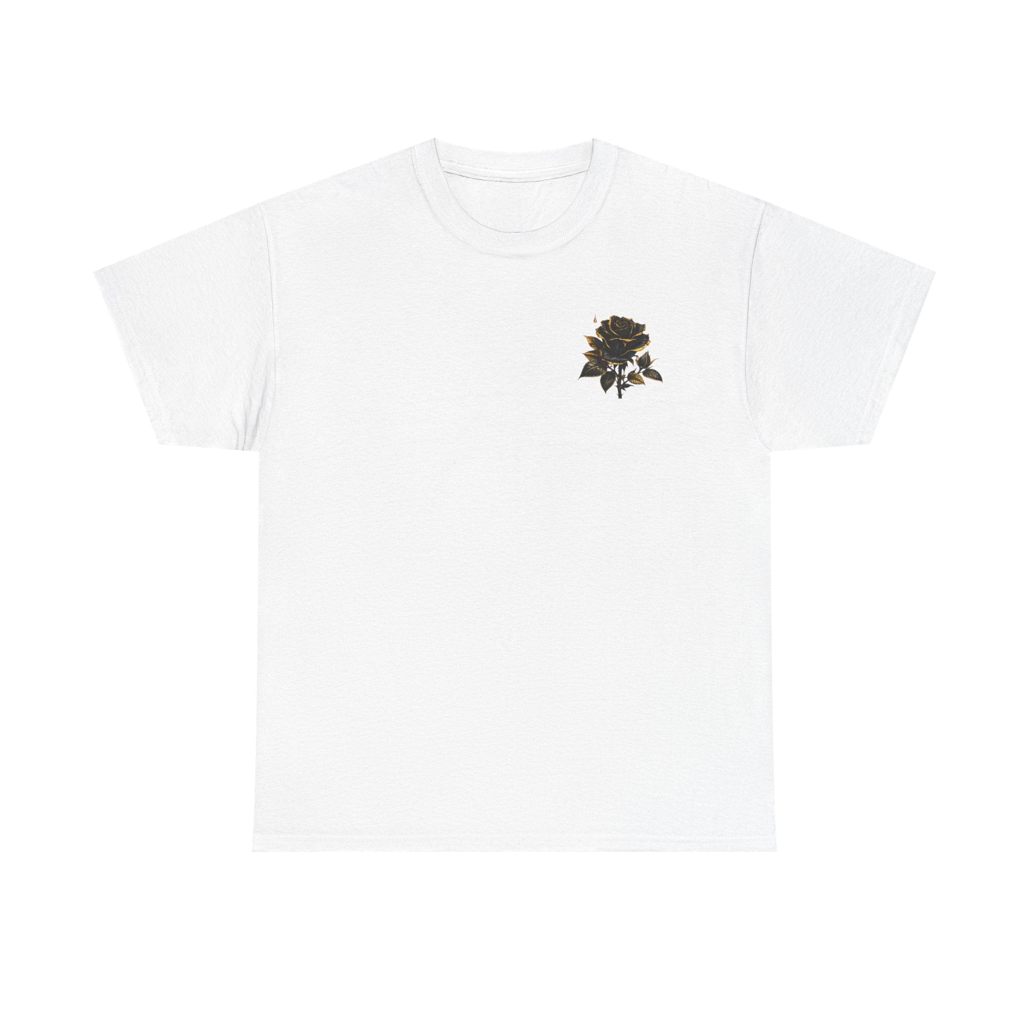 Born to Bloom Rose Crown Tee | Black Gold Floral Graphic