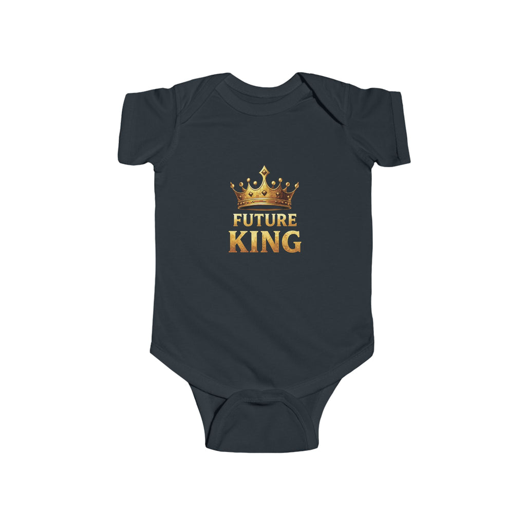Future King Infant Bodysuit — Gold Crown Baby Onesie