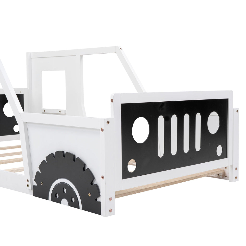 Classic Car Shaped Platform Bed with Wheels - Twin or Full Size