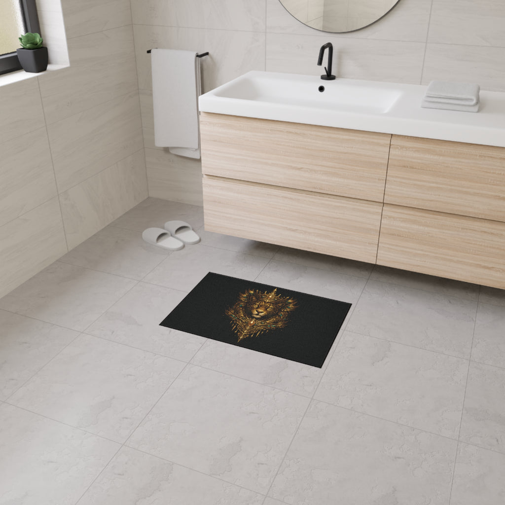 Crowned Jaguar Floor Mat — Regal Decorative Entry Rug